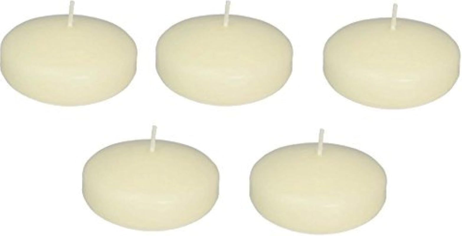 Set of 72 Large 3 Inch Floating Candles Bulk Pack for Events, Centerpieces at Weddings, Spa, Pool, Home Décor, for Cylinder Vases, Special Occasions and Decor (Ivory)