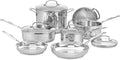 Chef’S Classic 11-Piece Stainless Steel Pots and Pans Set, Cookware Set Compatible with Induction, Electric, Gas Cooktops, Aluminum Core for Even Heat, Cool Grip Handles, Dishwasher Safe