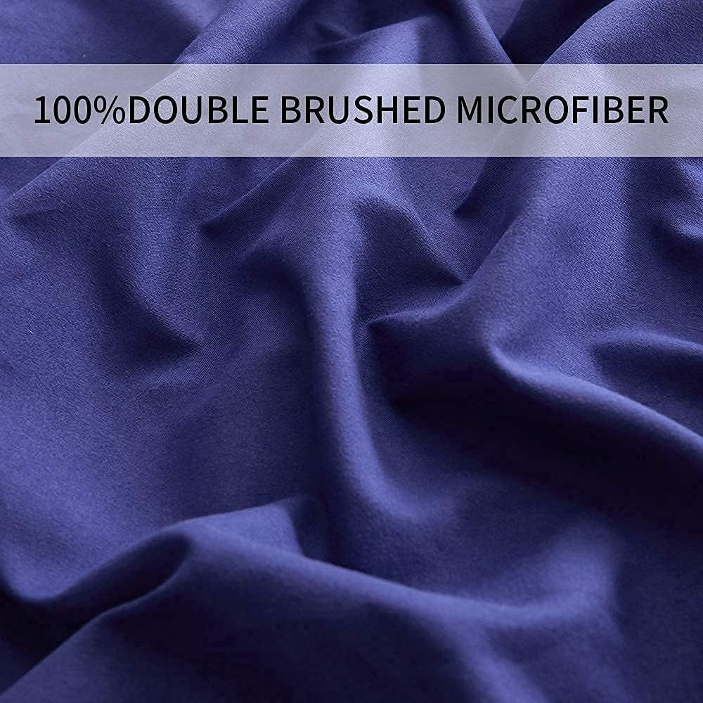 Bed Sheet Set - Brushed Microfiber Bedding - Bedding Sheets & Pillowcases - Deep Pockets - Easy Fit - Breathable & Cooling Sheets - 4 Piece Full Blue Set