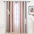 Pink Star Curtains for Girls Bedroom Kids Princess Room Decor for Daughter Bedroom Window