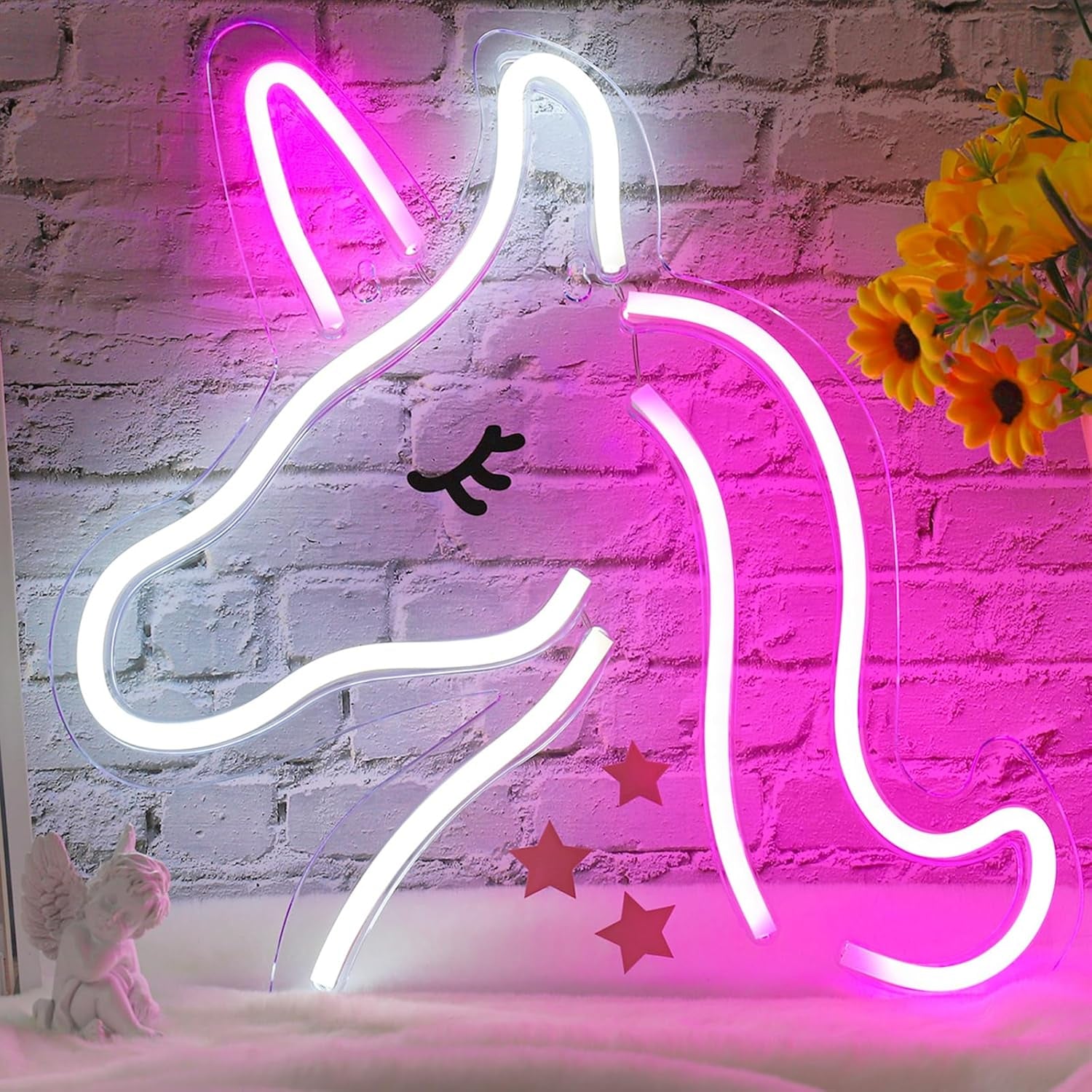 Unicorn Neon Signs for Wall Decor, Colorful Unicorn Led Signs for Girls Room, USB Powered Unicorn Neon Lights for Bedroom Kids Room Party Birthday Decoration, Perfect Gifts for Christmas