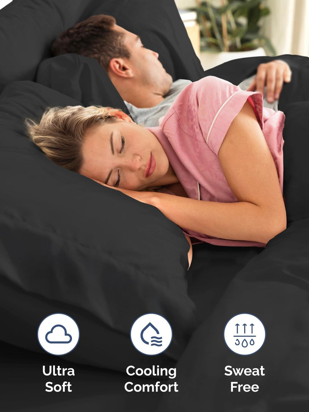 Extra Deep Pocket King Sheets - 4 Piece Breathable & Cooling Bed Sheets - Hotel Luxury Bed Sheet Set - Soft, Wrinkle Free & Comfy - Easily Fits Extra Deep Mattresses - Deep Pocket Black Sheets Set
