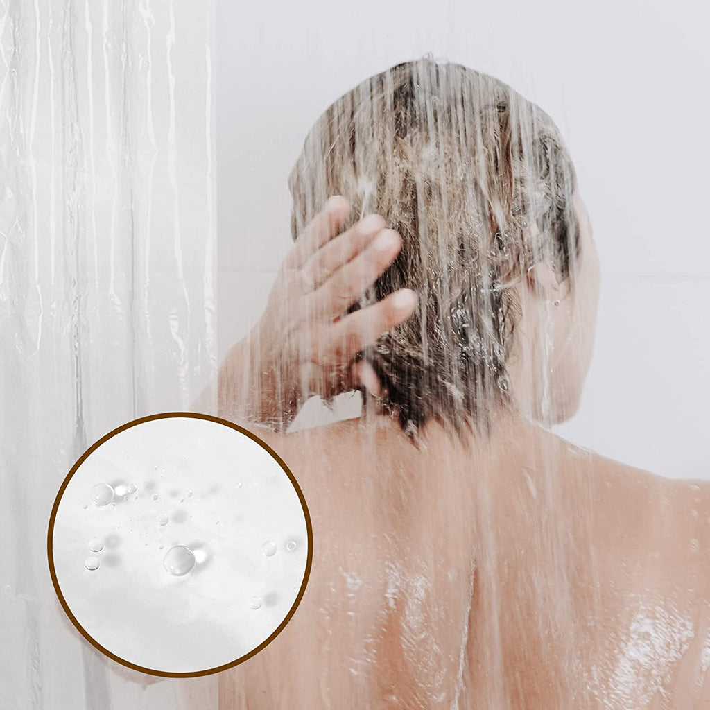 Plastic Shower Liner Clear - Premium PEVA Shower Curtain Liner with Rustproof Grommets and 3 Magnets, Waterproof Cute Lightweight Standard Size Bathroom Curtains - Clear