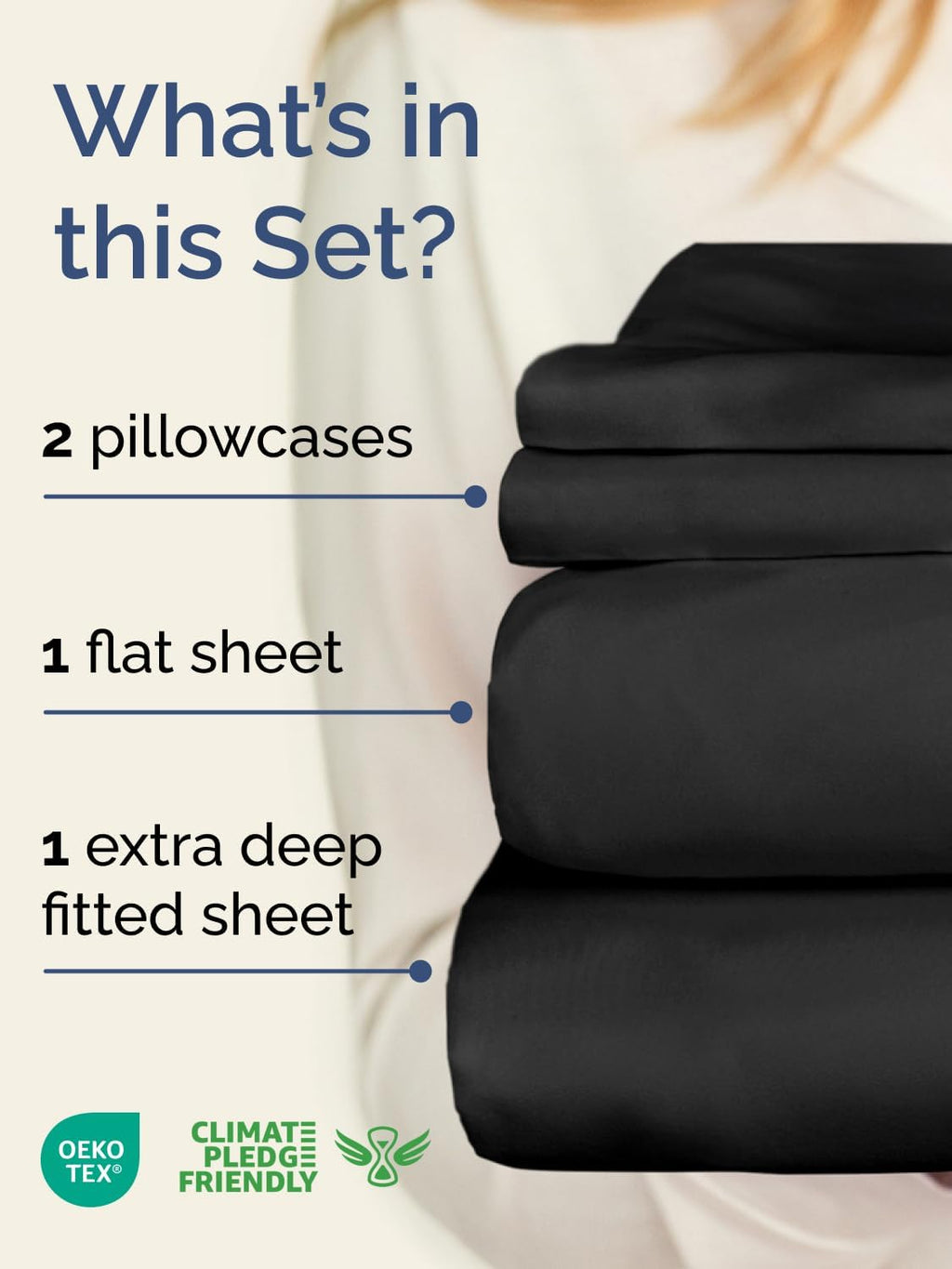 Extra Deep Pocket King Sheets - 4 Piece Breathable & Cooling Bed Sheets - Hotel Luxury Bed Sheet Set - Soft, Wrinkle Free & Comfy - Easily Fits Extra Deep Mattresses - Deep Pocket Black Sheets Set