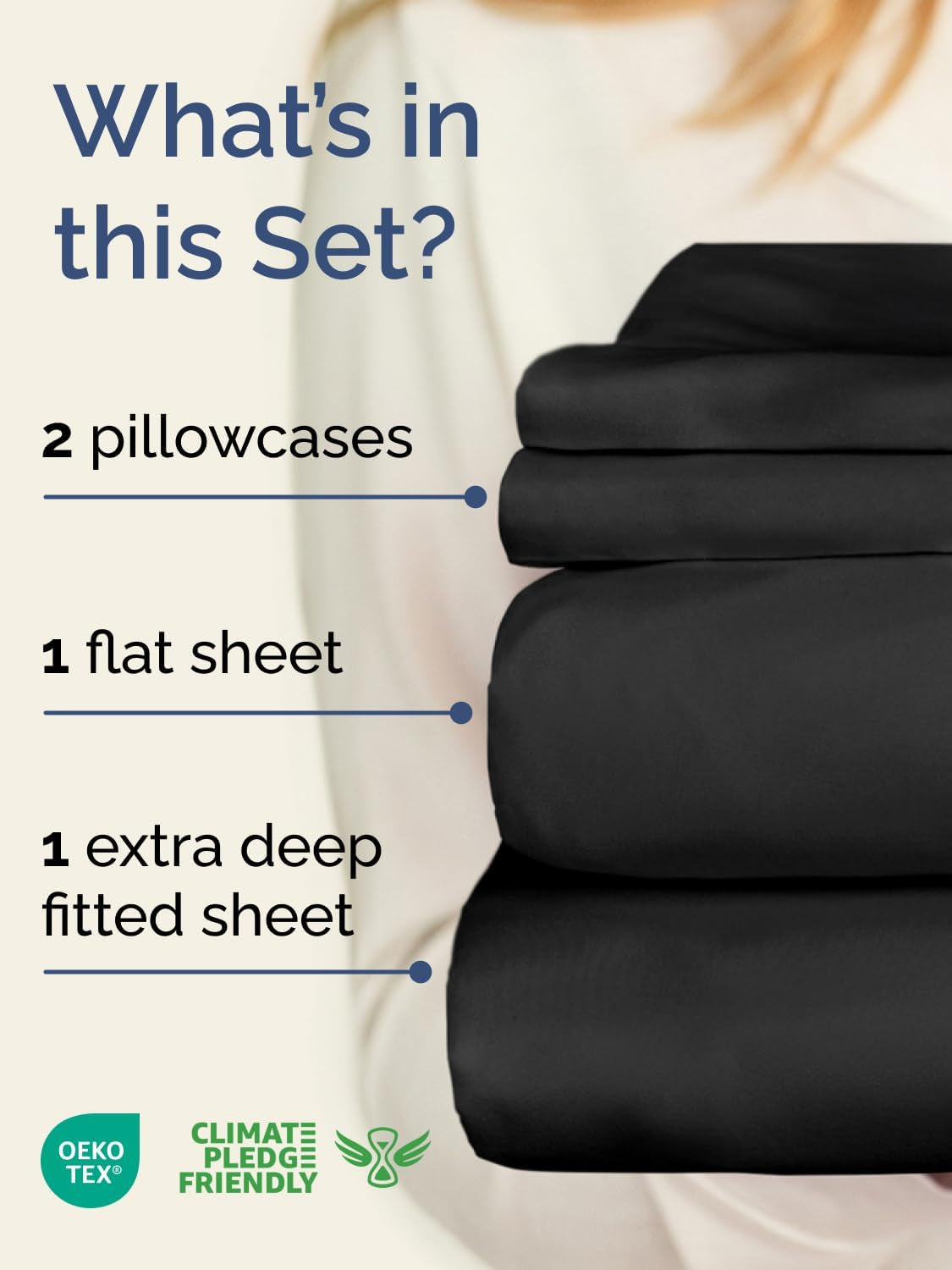 Extra Deep Pocket King Sheets - 4 Piece Breathable & Cooling Bed Sheets - Hotel Luxury Bed Sheet Set - Soft, Wrinkle Free & Comfy - Easily Fits Extra Deep Mattresses - Deep Pocket Black Sheets Set