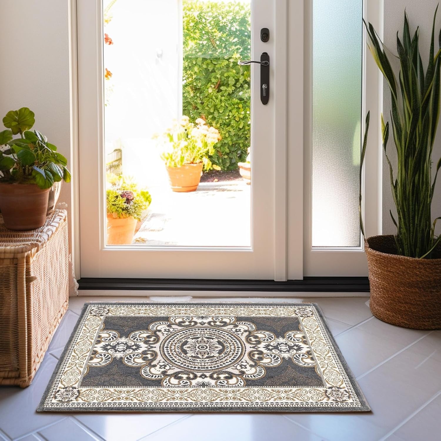 36 X 24 Inch Graygreen Indoor Door Mat for Home Entrance, Front Door Mat inside Outdoor outside Entryway Rugs Indoor Welcome Mat Anti-Slip Rubber Back Low Profile