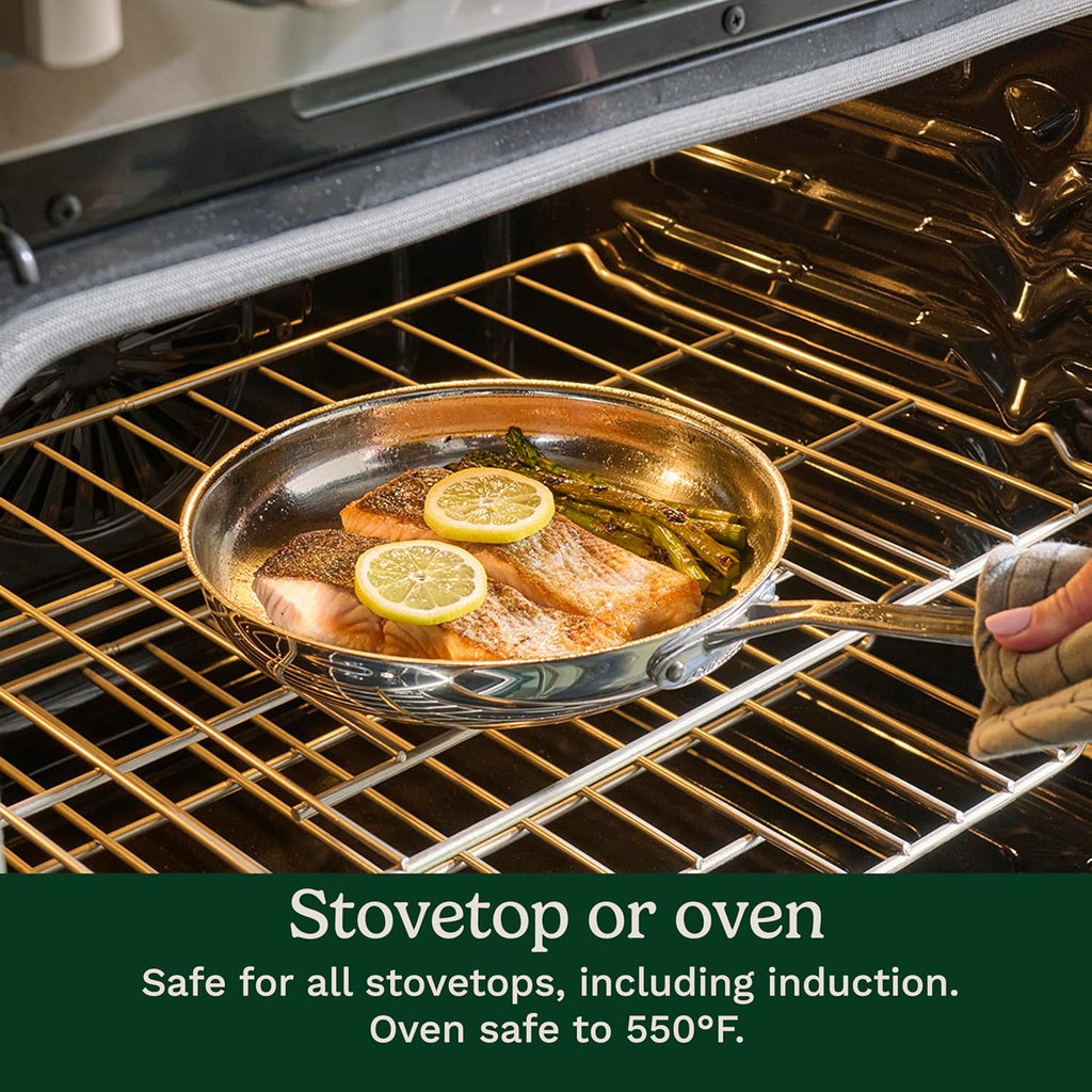 Chef’S Classic 11-Piece Stainless Steel Pots and Pans Set, Cookware Set Compatible with Induction, Electric, Gas Cooktops, Aluminum Core for Even Heat, Cool Grip Handles, Dishwasher Safe