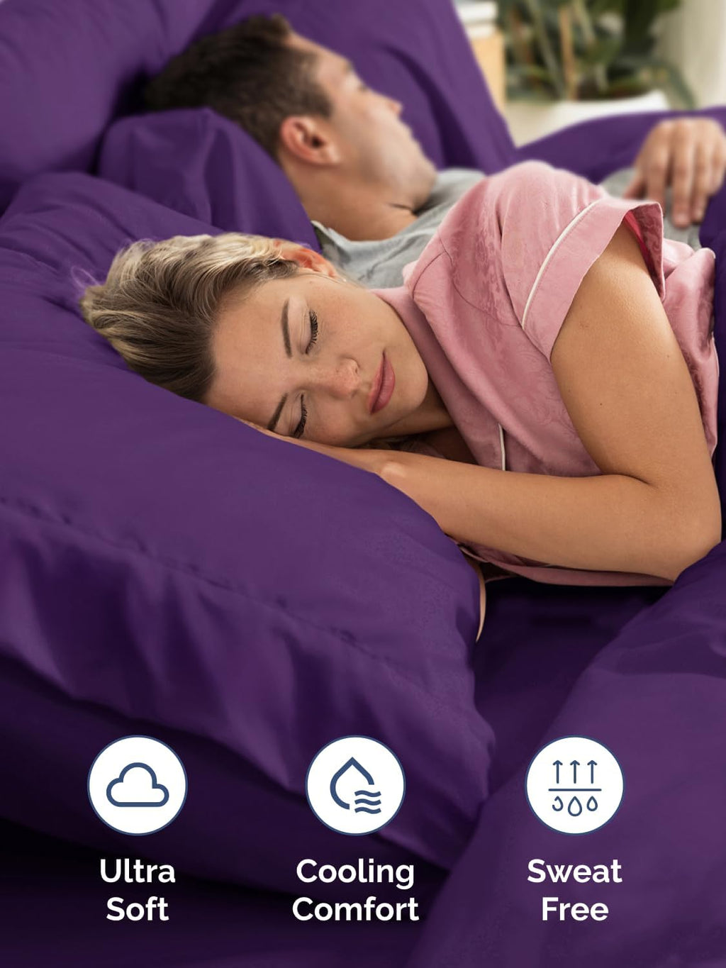 Extra Deep Pocket Twin Sheets - 3 Piece Breathable & Cooling Bed Sheets - Hotel Luxury Bed Sheet Set - Soft, Wrinkle Free & Comfy - Easily Fits Extra Deep Mattresses - Deep Pocket Purple Sheets Set