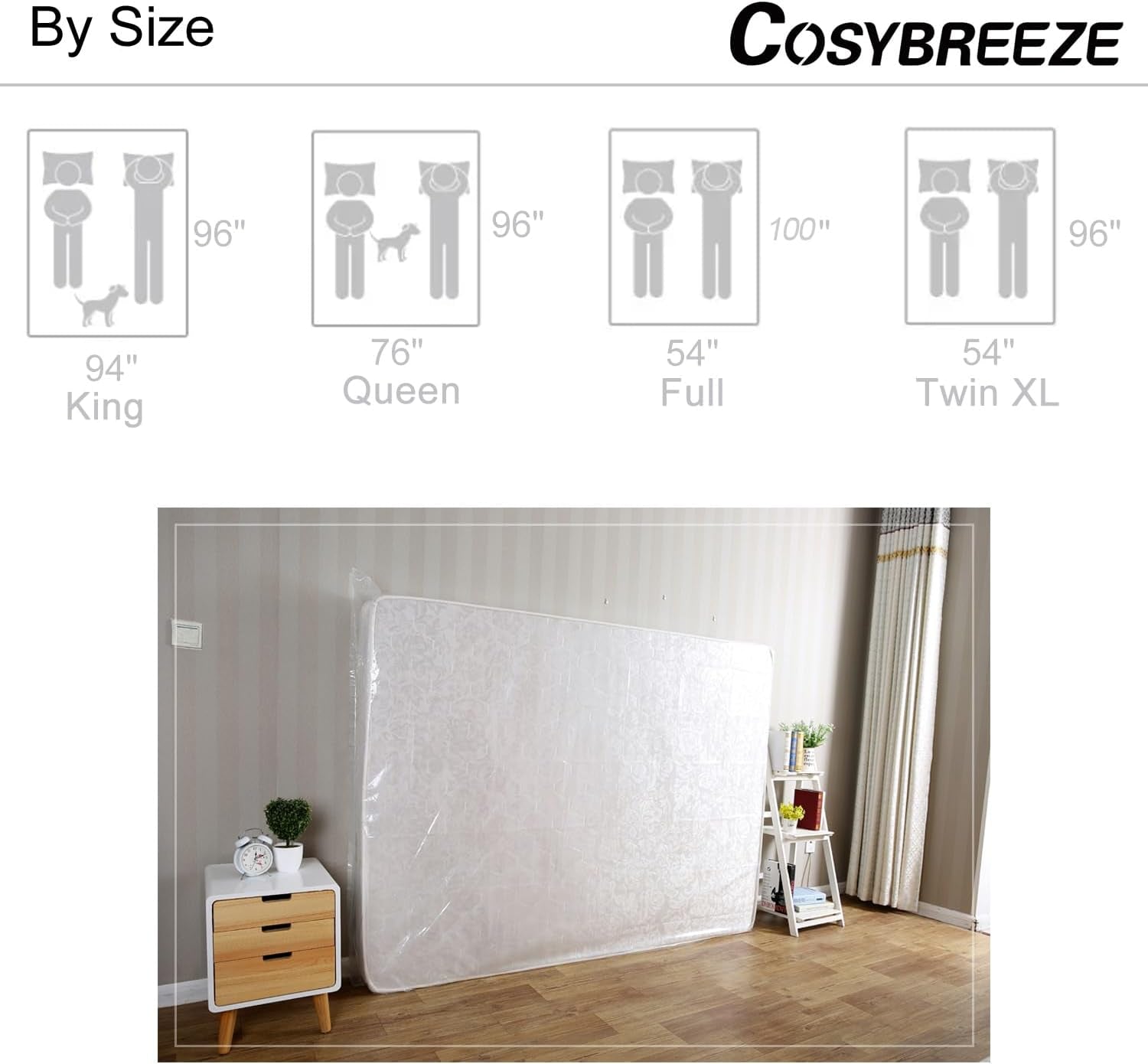 4 Mil Thick Mattress Bags for Moving Mattress Storage Bag King Size 2 Pack - Super Thick Heavy Duty Waterproof Plastic Wrap Mattress Protector Long-Term Storage and Disposal