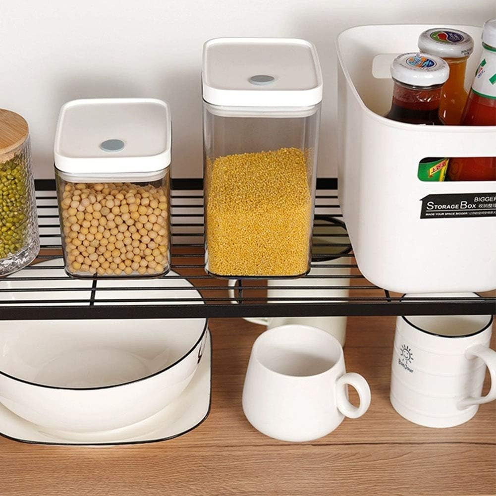 Kitchen Countertop Organizer, Cupboard Stand Spice Rack, Cabinet Pantry Shelf, Counter Organization and Storage for Kitchen Bathroom Office (Black, 23.50 Inches)