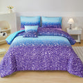 Purple Girls Twin Bedding Set - 6 Pieces Comforter Set with Sheets, Tie Dye Rainbow Bed-In-A-Bag, Sparkle Glitter Fluffy Kids Bedroom Bed Sets (Blue Purple, Twin)