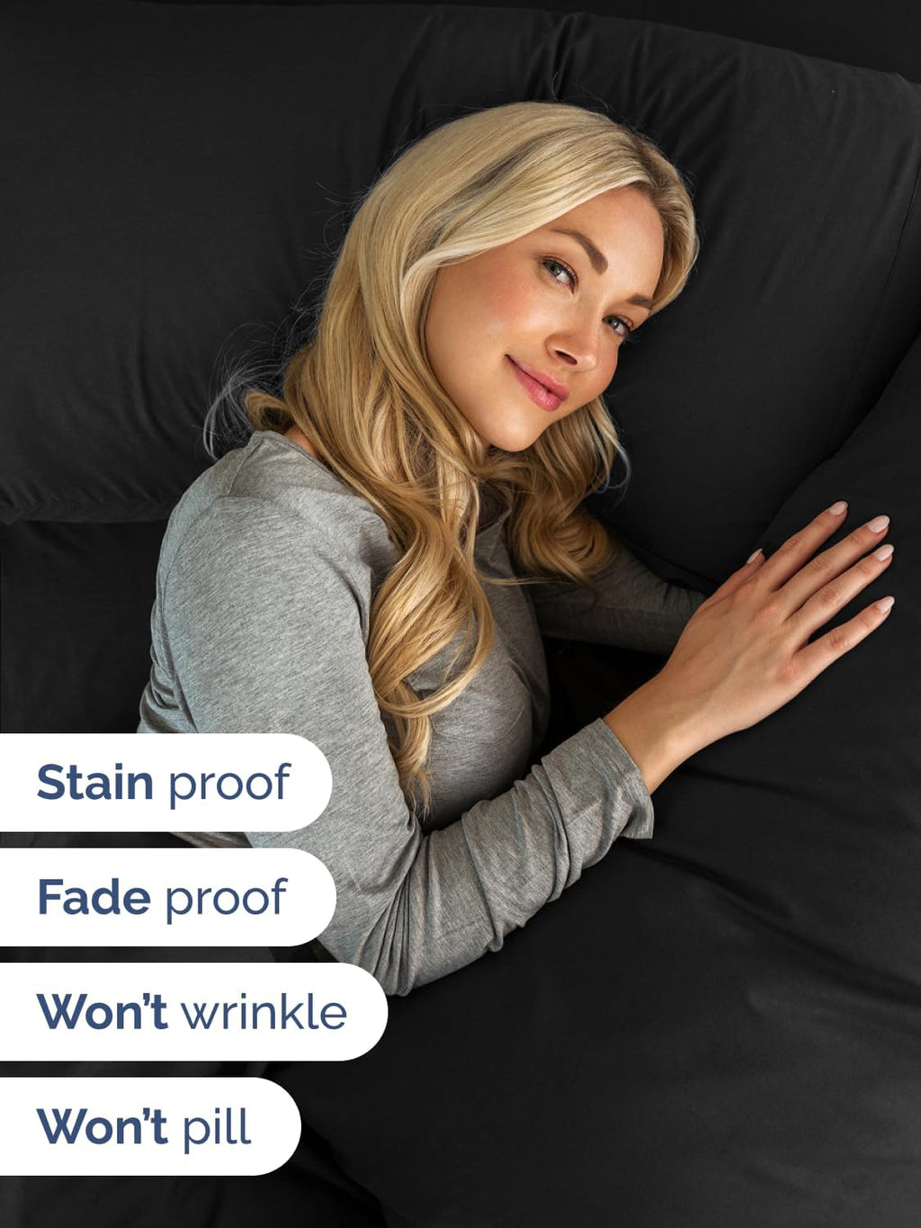 Extra Deep Pocket King Sheets - 4 Piece Breathable & Cooling Bed Sheets - Hotel Luxury Bed Sheet Set - Soft, Wrinkle Free & Comfy - Easily Fits Extra Deep Mattresses - Deep Pocket Black Sheets Set