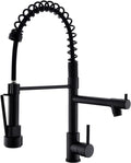 Kitchen Faucet,Kitchen Faucets with Pull down Sprayer  Commercial Style Single Handle Matte Black Kitchen Faucet with Sprayer