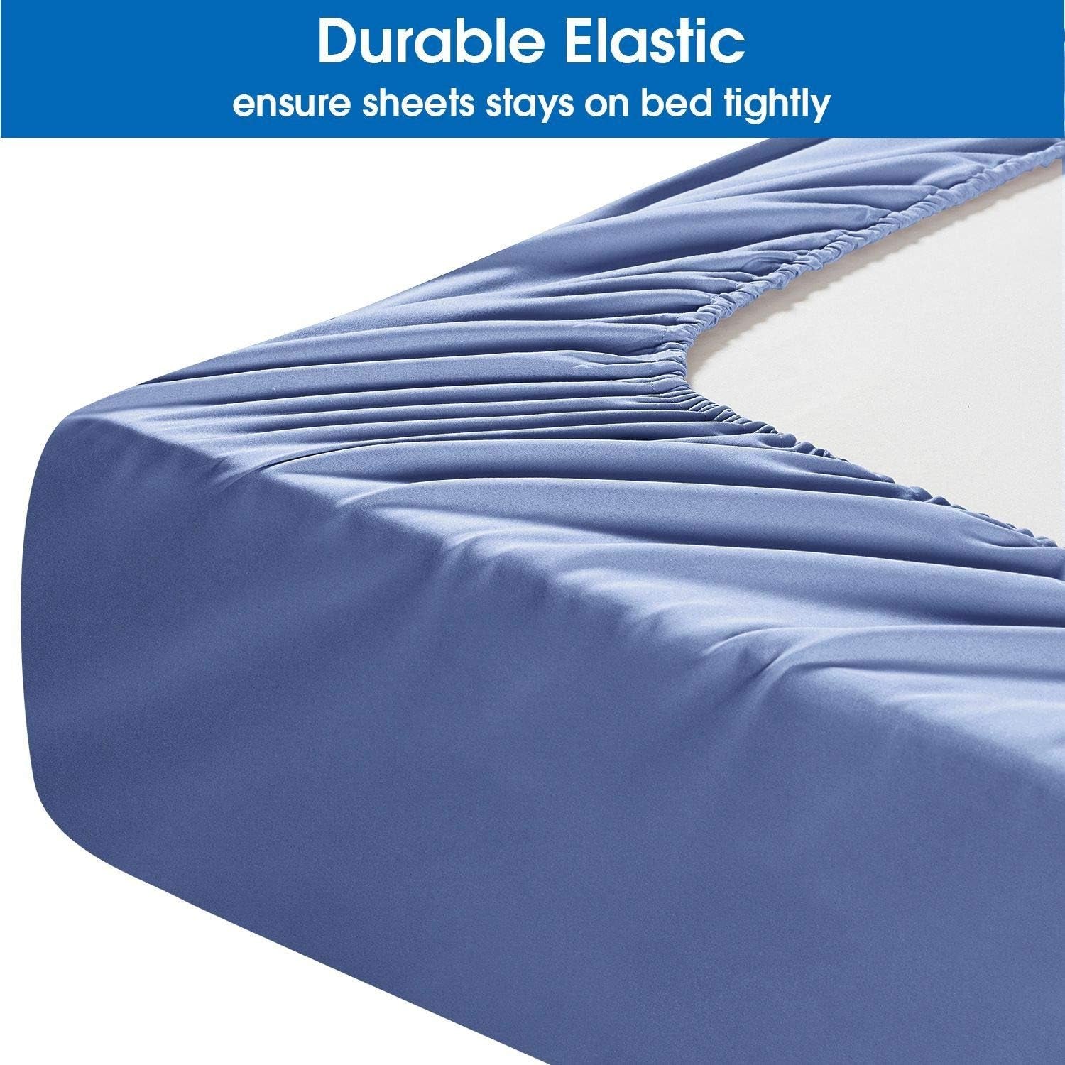 3 Piece Bed Sheet Set (Twin Xl,Hydrangea Blue) 100% Brushed Microfiber 1800 Bedding Sheets - Deep Pockets