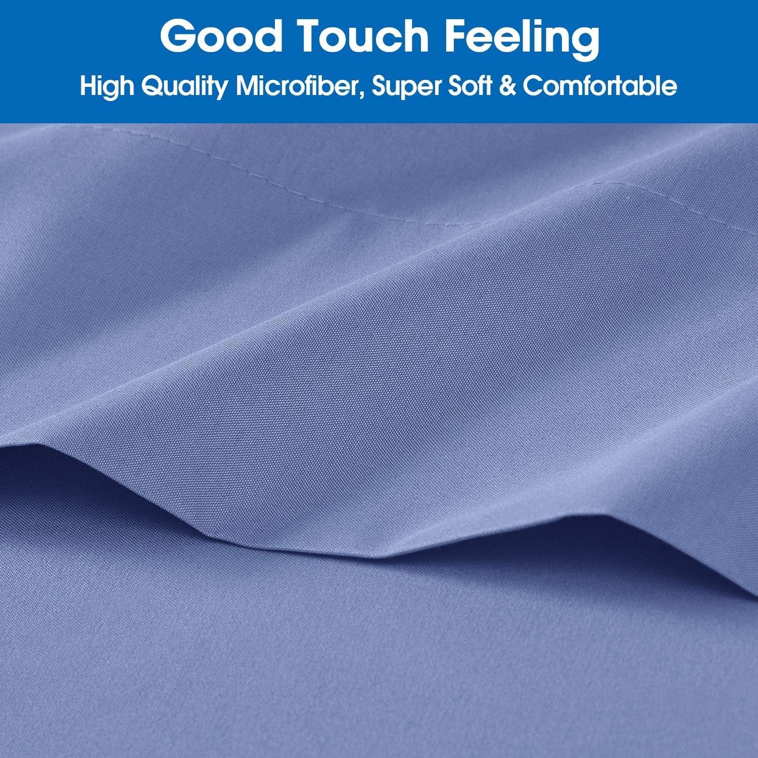 3 Piece Bed Sheet Set (Twin Xl,Hydrangea Blue) 100% Brushed Microfiber 1800 Bedding Sheets - Deep Pockets