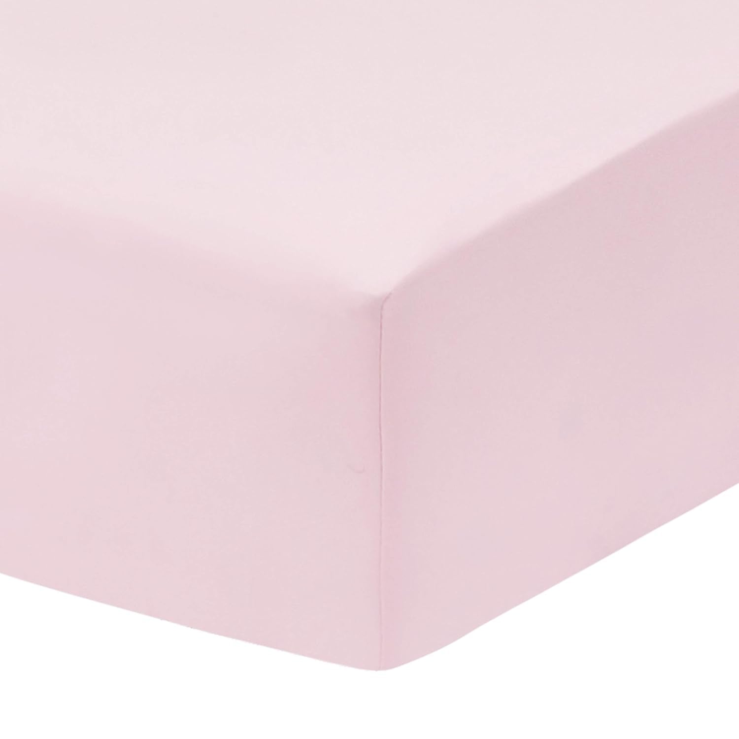 2-Pack Fitted Crib Sheets, 100% Soft Breathable Microfiber Baby Sheet, Fits Standard Size Crib Mattress 28In X 52In, Pink Nursery Sheet and White Nursery Sheet