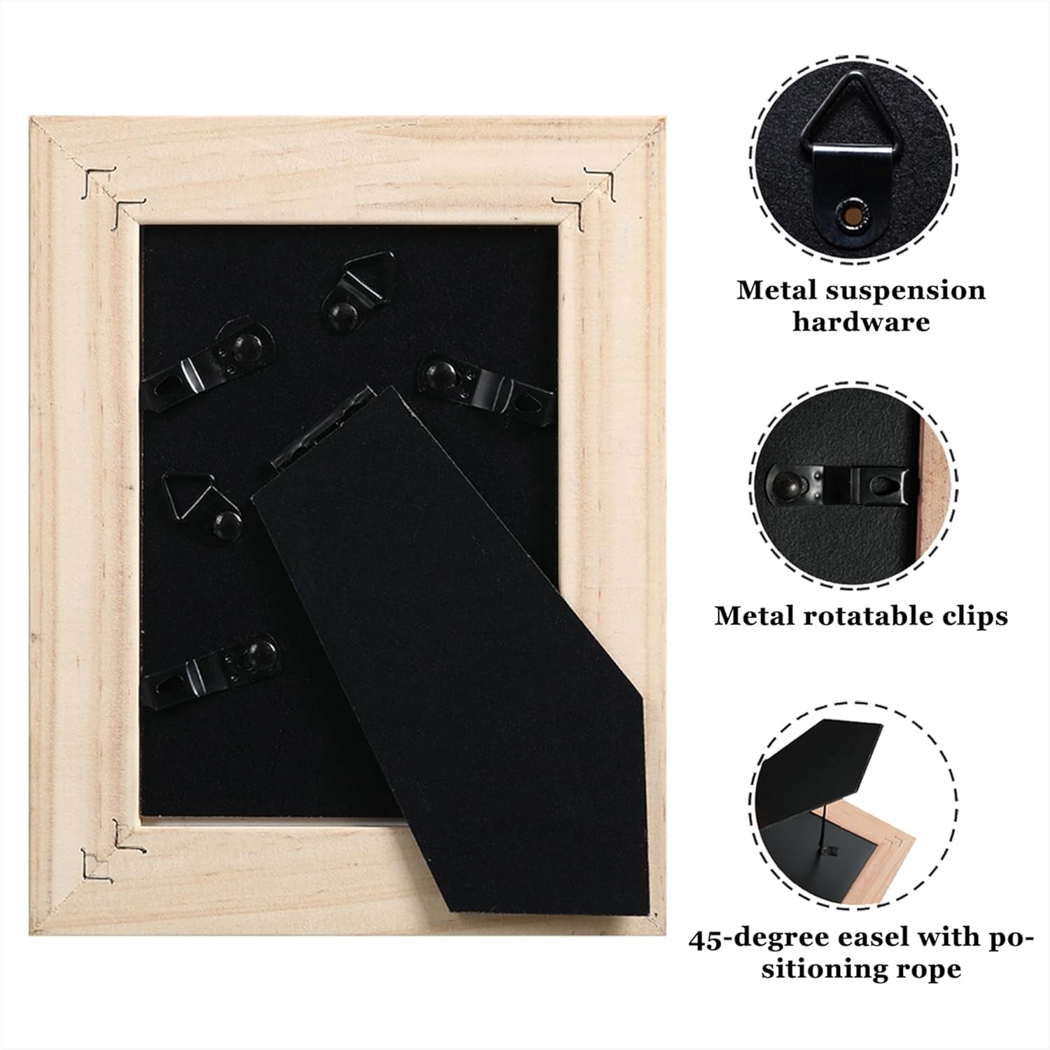 3.5X5 Picture Frame, Handmade Wood Rustic Gray Photo Frame Set of 2, High Definition Semi-Tempered Glass Wall or Tabletop Display
