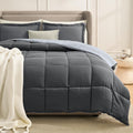 Twin Comforter Set Grey, Comforters Twin Size Bed Sets, Soft Lightweight down Alternative Bed Comforter Reversible All Season 2 Piece Set Grey/Light Gray