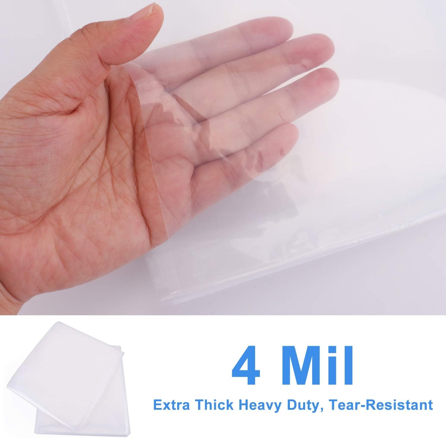 4 Mil Thick Mattress Bags for Moving Mattress Storage Bag King Size 2 Pack - Super Thick Heavy Duty Waterproof Plastic Wrap Mattress Protector Long-Term Storage and Disposal