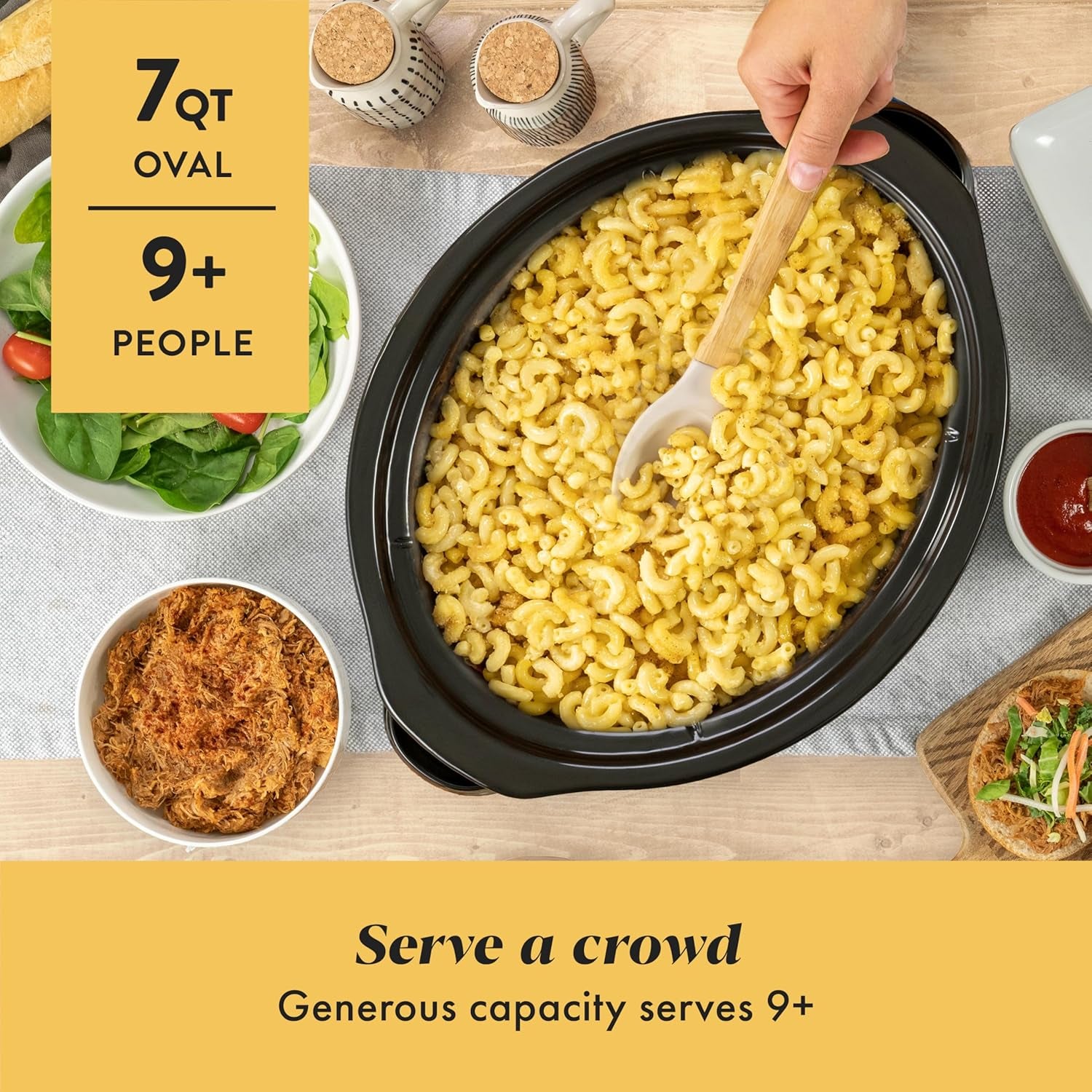 7 Quart Oval Manual Slow Cooker, Stainless Steel (SCV700-S-BR), Versatile Cookware for Large Families or Entertaining