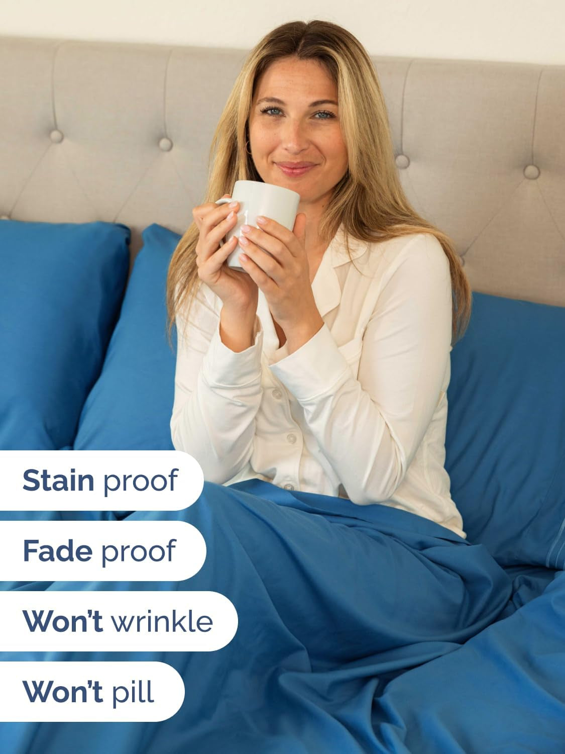 Extra Deep King Sheet Set - 6 Piece Breathable and Cooling Sheets - Hotel Luxury Bedding for Women, Men, Kids & Teens - Easy & Secure Fit - Soft, Wrinkle Free & Comfy - Extra Deep Pockets - Denim Blue
