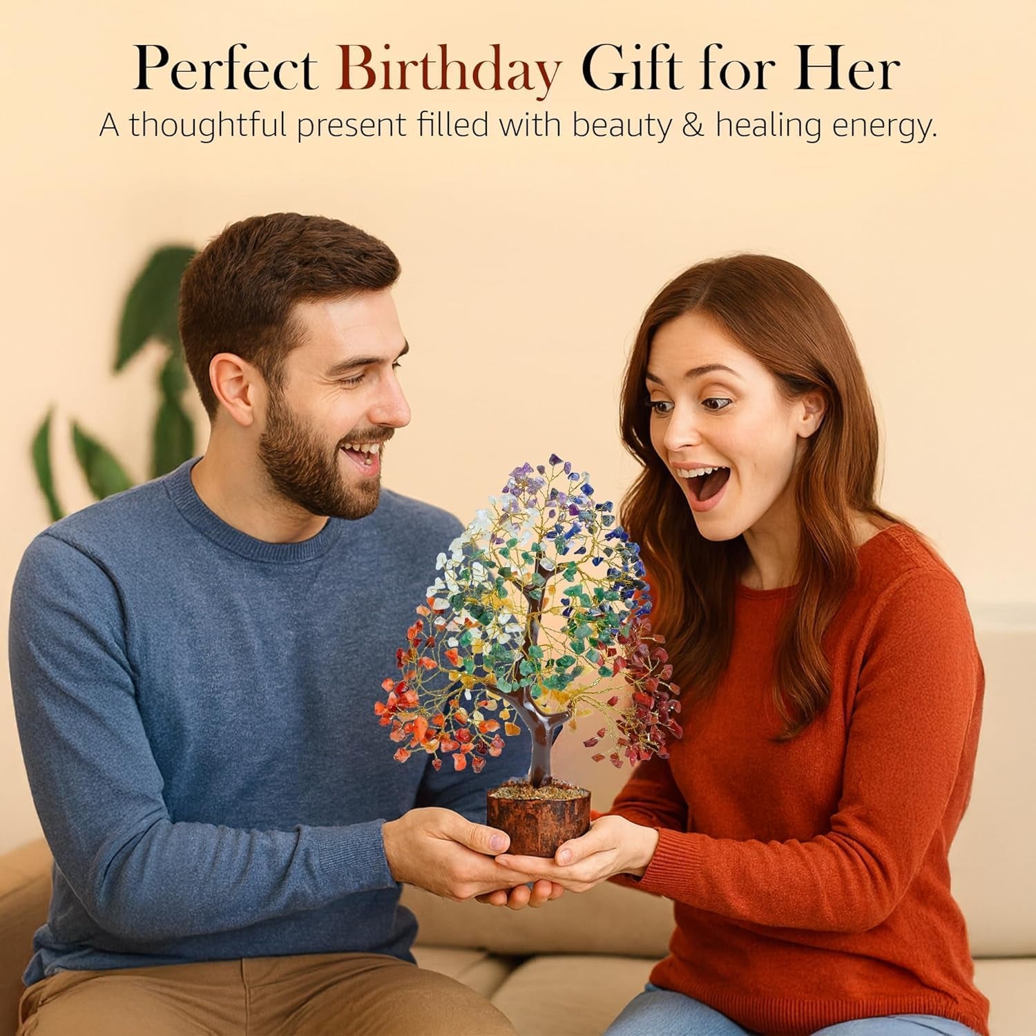 ® the Original 7 Chakra Crystal Tree Gift for Her Birthday Gifts for Women Healing Crystal Tree of Life Sister Gifts Home Decor Gift for Mom Her House Warming Gift Women Unique Gifts Idea