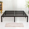 Queen Size Bed Frame with Steel Slats Support, Sturdy and Durable, No Box Spring Needed, 16 Inch High 3500Lbs Heavy Duty Metal Platform Frames with Storage, Noise-Free, Black