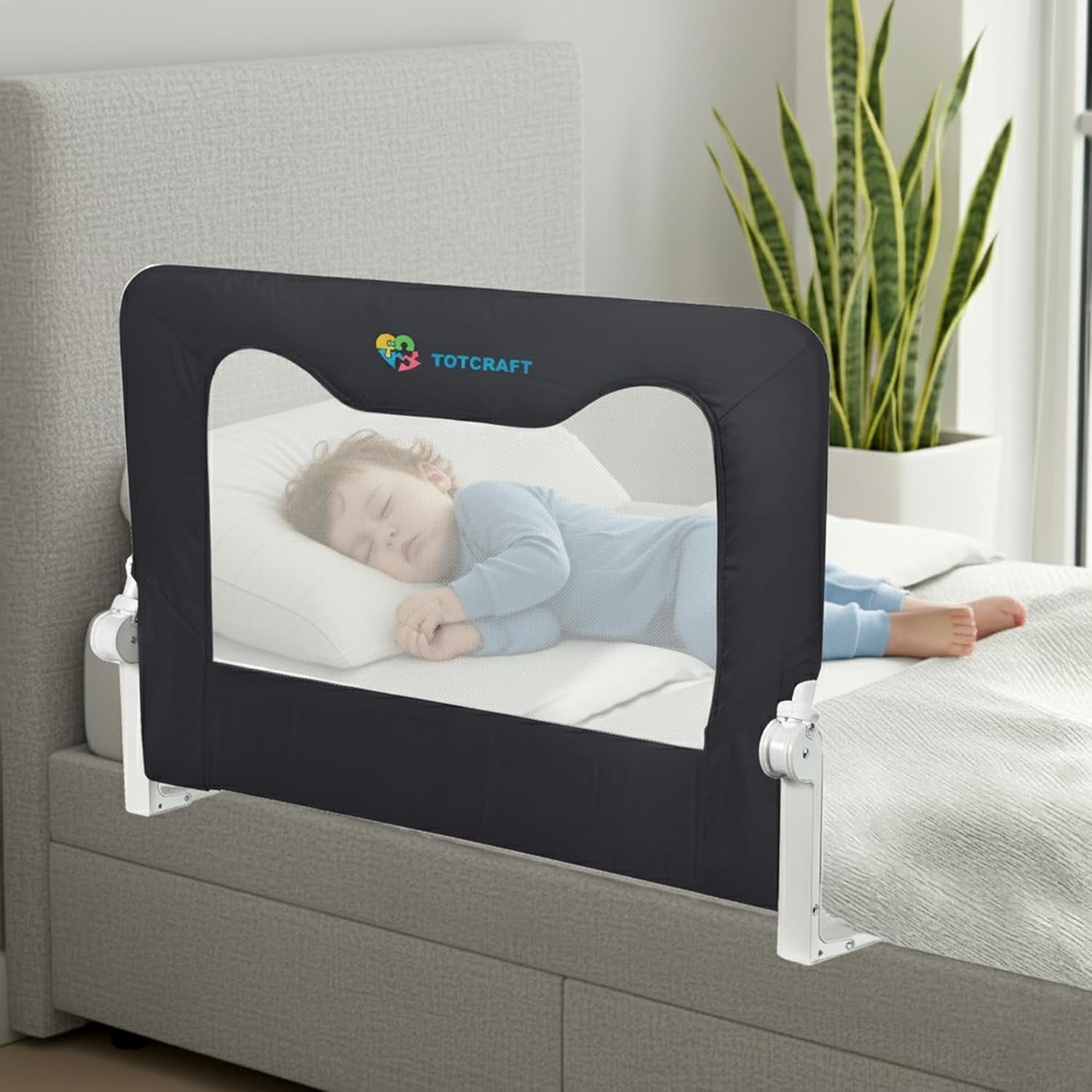 Bed Safety Rails for Toddlers - Bed Rail Guard for Queen, King, Full Szie, Twin Mattress Bed (Grey, 35.5W*23.5H Inch (Regular Extra Tall))