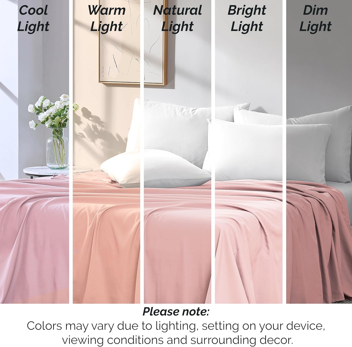 2-Pack Twin Flat Sheets Only, Microfiber Bed Sheets, 66" X 96" Twin Size Top Sheet, Stays Tucked on Deep Mattresses, Flat Sheet Set of 2, Pastel Pink