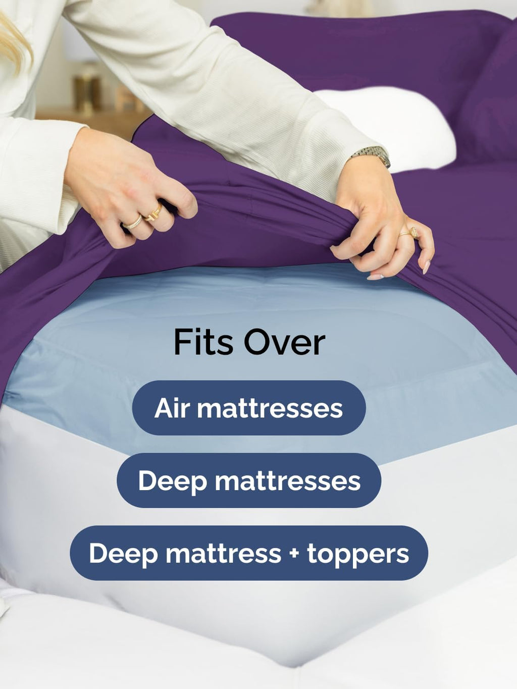 Extra Deep Pocket Twin Sheets - 3 Piece Breathable & Cooling Bed Sheets - Hotel Luxury Bed Sheet Set - Soft, Wrinkle Free & Comfy - Easily Fits Extra Deep Mattresses - Deep Pocket Purple Sheets Set