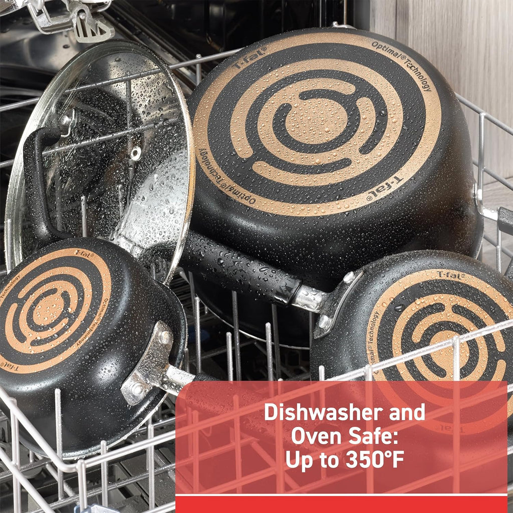 Signature Nonstick Pots and Pans Set 12 Piece, Oven Broiler Safe 350F, Kitchen Cookware Set W/Fry Pans, Saucepans, Saute Pan, Dutch Oven, Griddle, Kitchen, Home, Dishwasher Safe, Black