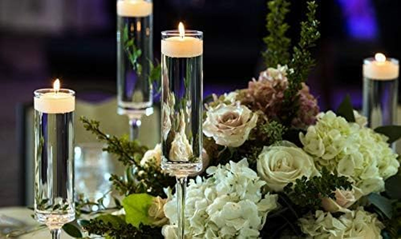 Set of 72 Large 3 Inch Floating Candles Bulk Pack for Events, Centerpieces at Weddings, Spa, Pool, Home Décor, for Cylinder Vases, Special Occasions and Decor (Ivory)