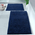 2 Piece Bathroom Rug Set - Premium Plush Bath Mat Shower Rugs, 1" Chenille Microfiber, Non-Slip & Absorbent, Soft & Cozy, Durable Stylish (20X30 & 16X24 Inches, Blue)