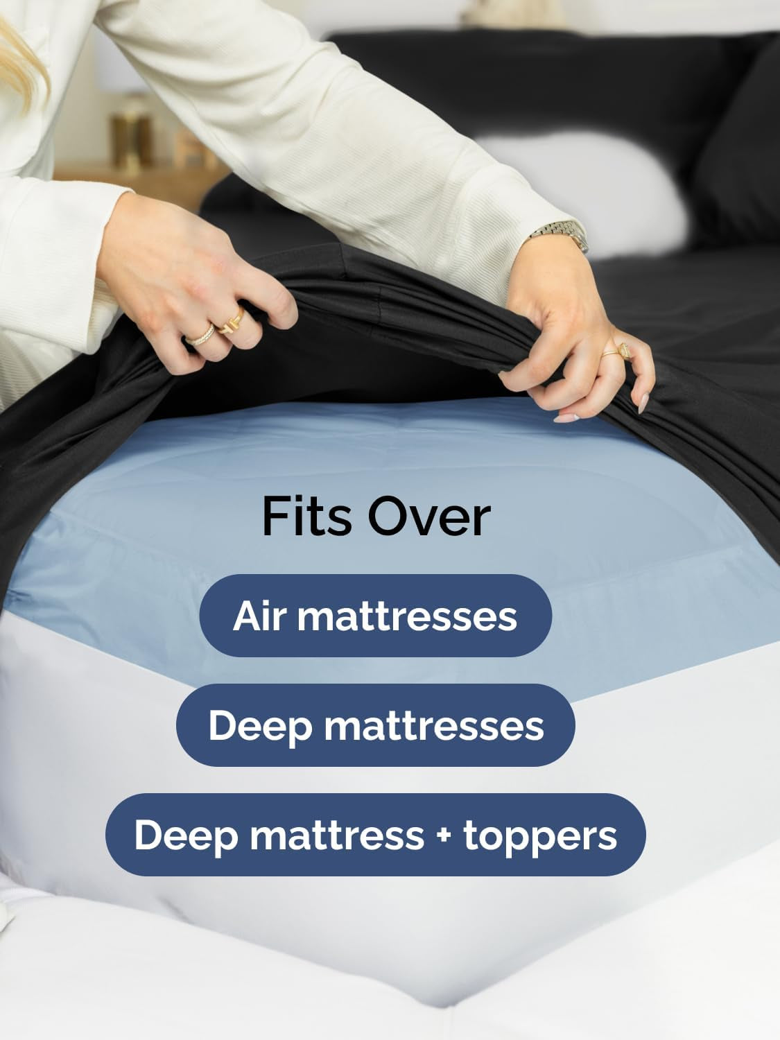 Extra Deep Pocket King Sheets - 4 Piece Breathable & Cooling Bed Sheets - Hotel Luxury Bed Sheet Set - Soft, Wrinkle Free & Comfy - Easily Fits Extra Deep Mattresses - Deep Pocket Black Sheets Set